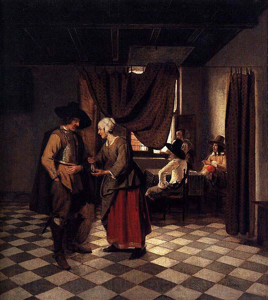 Pieter de Hooch Paying the Hostess Norge oil painting art